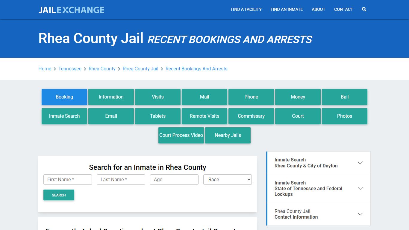 Rhea County Jail Recent Bookings And Arrests - Jail Exchange