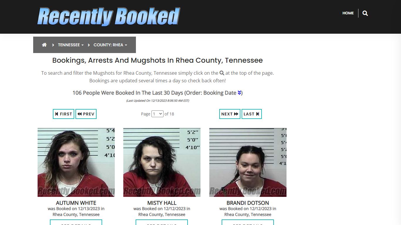 Recent bookings, Arrests, Mugshots in Rhea County, Tennessee